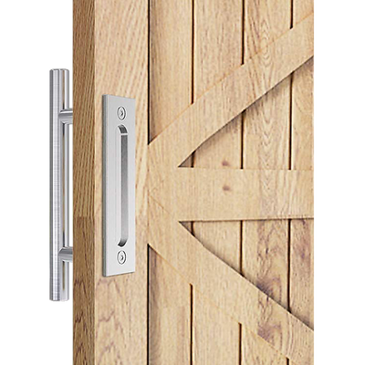 12" Barn Door Handle Sliding Flush Pull Wood Door Gate Hardware Stainless Steel