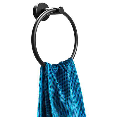 Classic Towel Bar Rail Ring Electroplated Matte Black Finish