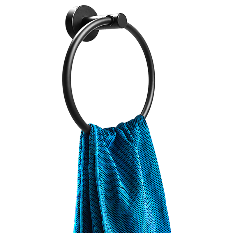 Classic Towel Bar Rail Ring Electroplated Matte Black Finish
