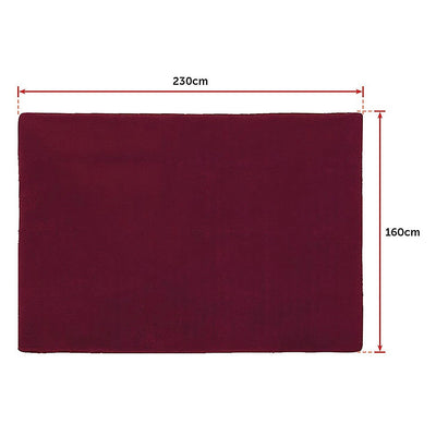 230x160cm Floor Rugs Large Shaggy Rug Area Carpet Bedroom Living Room Mat - Burgundy