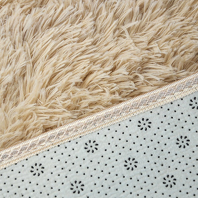 230x160cm Floor Rugs Large Shaggy Rug Area Carpet Bedroom Living Room Mat - Beige