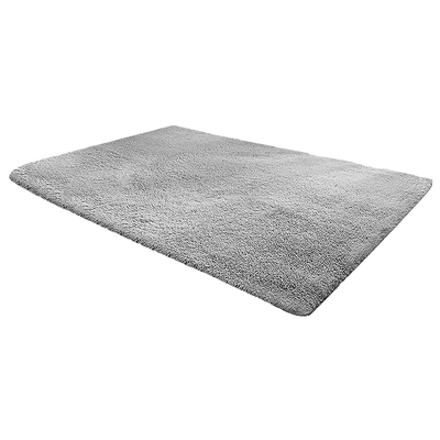 230x160cm Floor Rugs Large Shaggy Rug Area Carpet Bedroom Living Room Mat - Grey