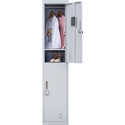 2-Door Vertical Locker for Office Gym Shed School Home Storage