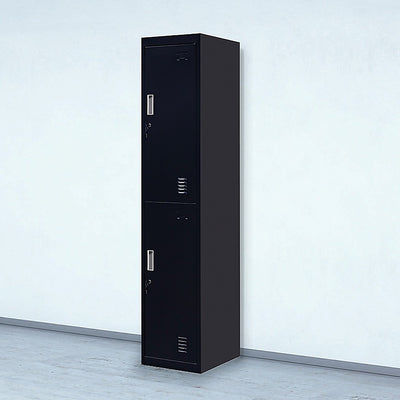 2-Door Vertical Locker for Office Gym Shed School Home Storage