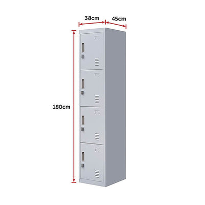 4-Door Vertical Locker for Office Gym Shed School Home Storage