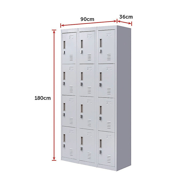 12-Door Locker for Office Gym Shed School Home Storage