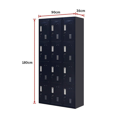 12-Door Locker for Office Gym Shed School Home Storage