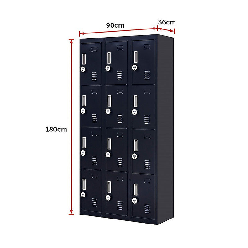 12-Door Locker for Office Gym Shed School Home Storage