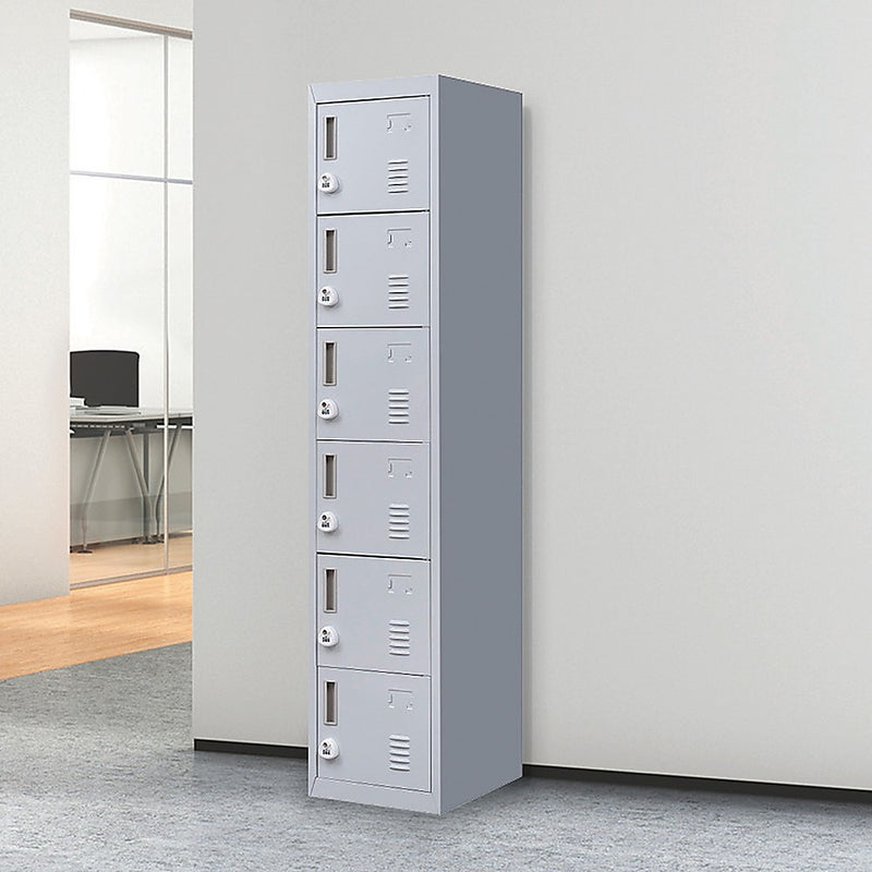 6-Door Locker for Office Gym Shed School Home Storage