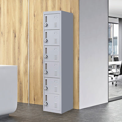 6-Door Locker for Office Gym Shed School Home Storage