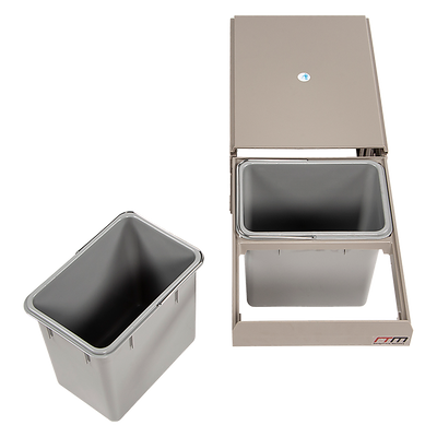 2x 15L Pull Out Trash Bin Dual Kitchen Garbage Waste Basket Cabinet Bin