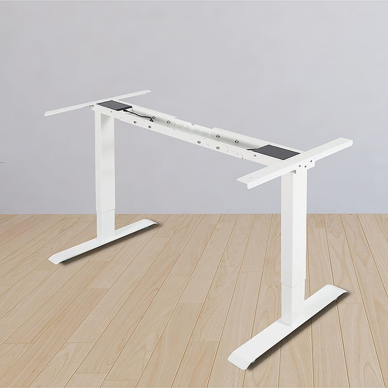 Palermo Standing Desk Sit Stand Height Adjustable Motorised White Frame Only - Dual Motor