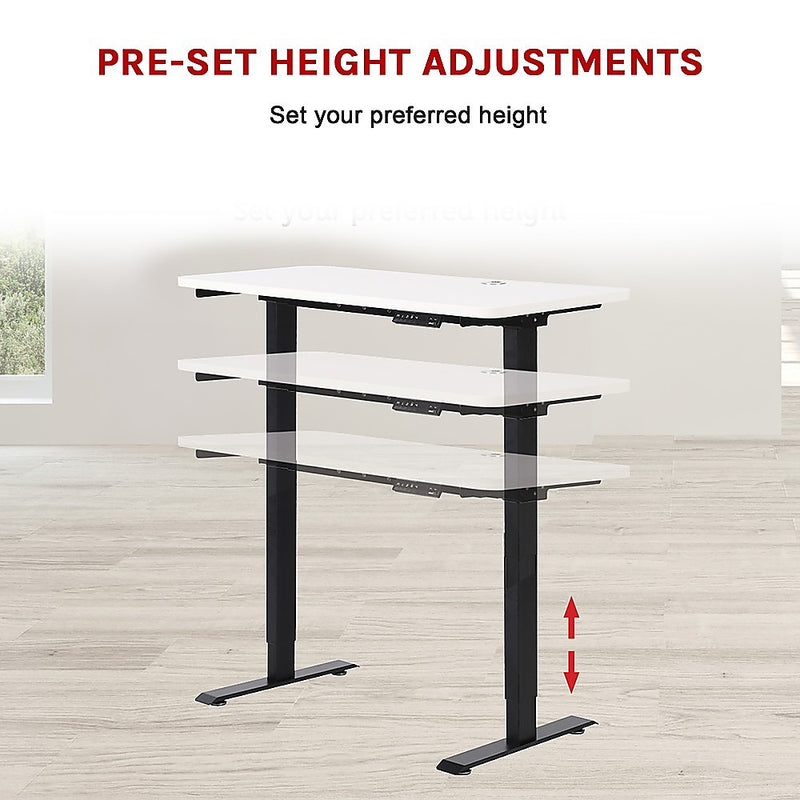 Palermo Standing Desk Sit Stand Height Adjustable Motorised 120cm Table Dual Motor