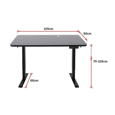 Palermo Standing Desk Sit Stand Height Adjustable Motorised 120cm Table Dual Motor