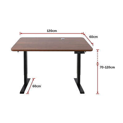 Palermo Standing Desk Sit Stand Height Adjustable Motorised 120cm Table Dual Motor