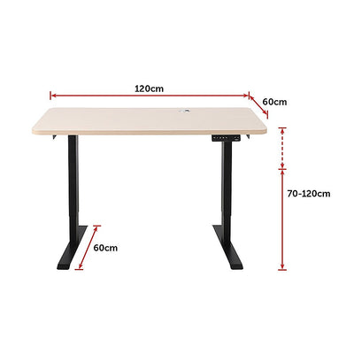 Palermo Standing Desk Sit Stand Height Adjustable Motorised 120cm Table Dual Motor