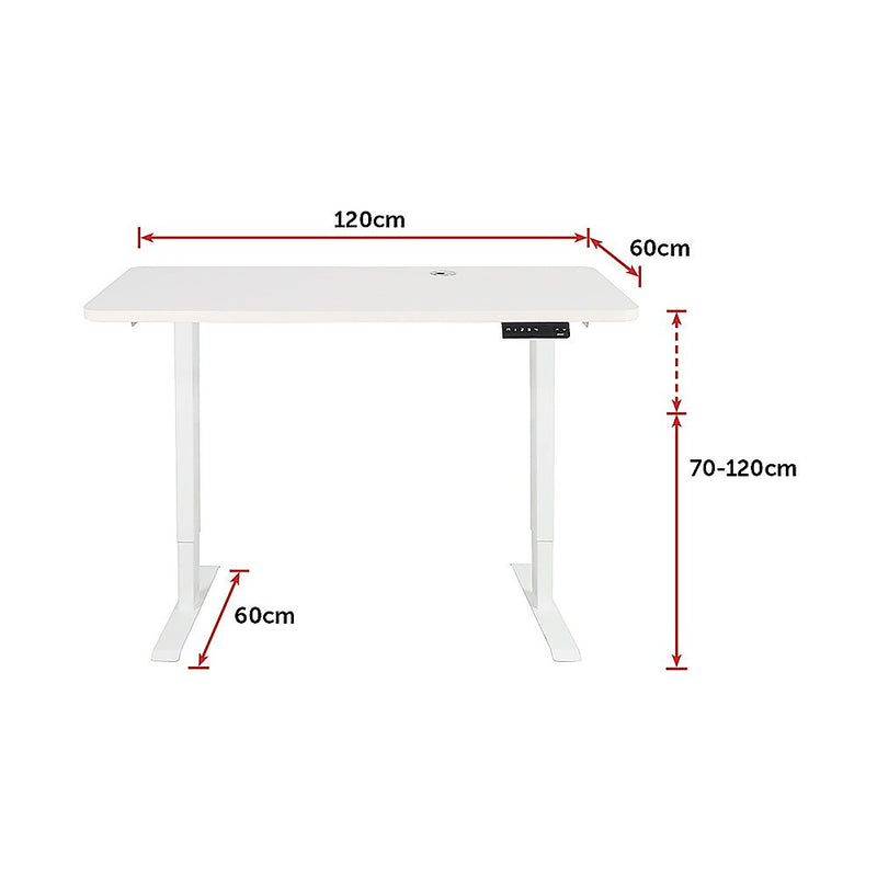 Palermo Standing Desk Sit Stand Height Adjustable Motorised 120cm Table Dual Motor