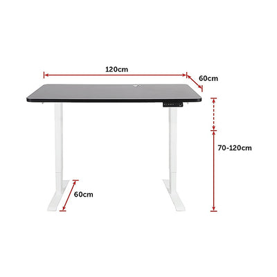 Palermo Standing Desk Sit Stand Height Adjustable Motorised 120cm Table Dual Motor