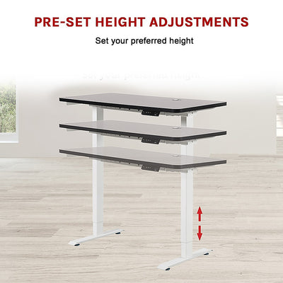 Palermo Standing Desk Sit Stand Height Adjustable Motorised 120cm Table Dual Motor