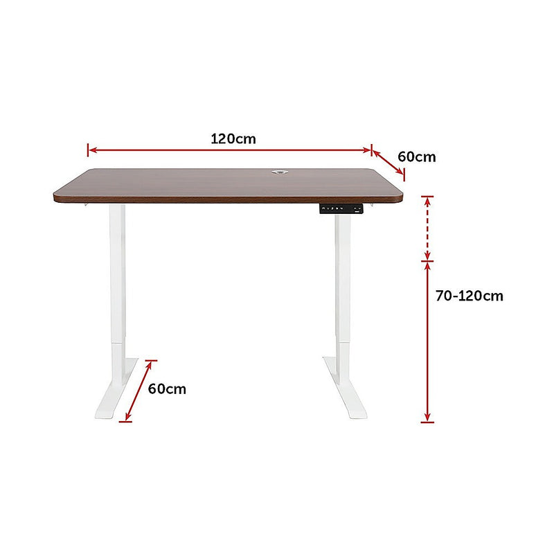 Palermo Standing Desk Sit Stand Height Adjustable Motorised 120cm Table Dual Motor