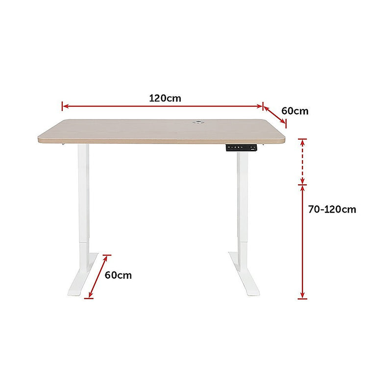 Palermo Standing Desk Sit Stand Height Adjustable Motorised 120cm Table Dual Motor