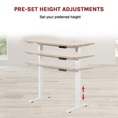 Palermo Standing Desk Sit Stand Height Adjustable Motorised 120cm Table Dual Motor