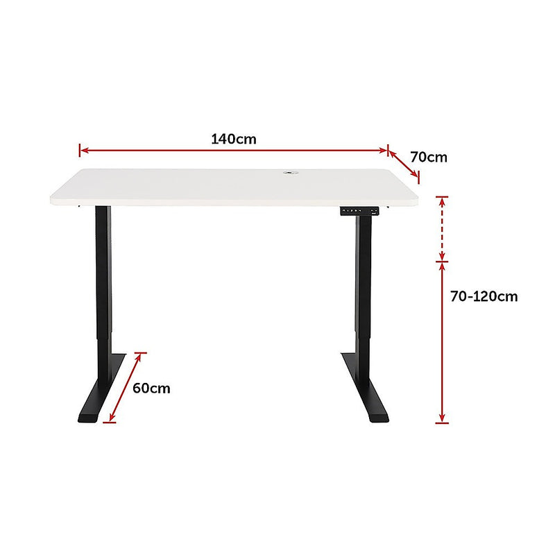 Palermo Standing Desk Sit Stand Height Adjustable Motorised 140cm Table Dual Motor