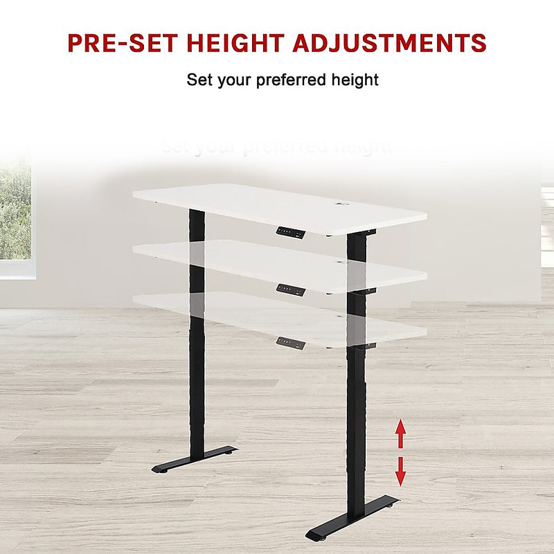 Palermo Standing Desk Sit Stand Height Adjustable Motorised 140cm Table Dual Motor