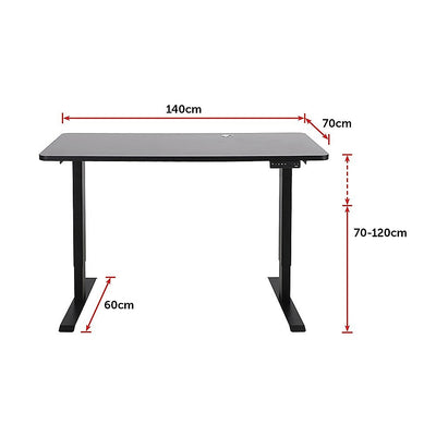 Palermo Standing Desk Sit Stand Height Adjustable Motorised 140cm Table Dual Motor