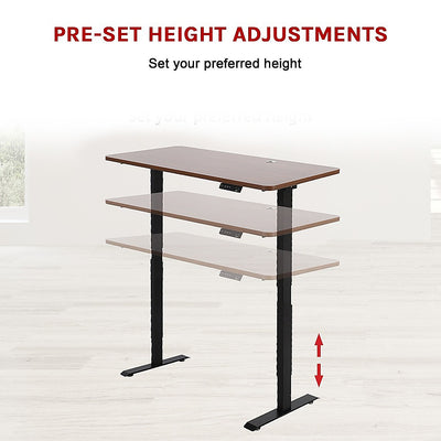 Palermo Standing Desk Sit Stand Height Adjustable Motorised 140cm Table Dual Motor