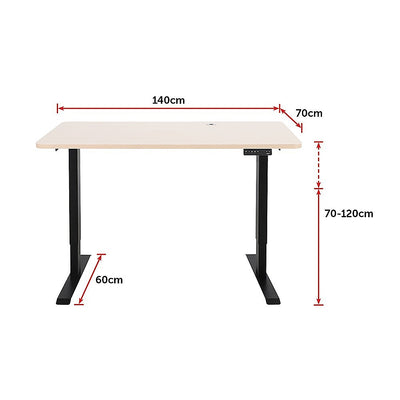 Palermo Standing Desk Sit Stand Height Adjustable Motorised 140cm Table Dual Motor