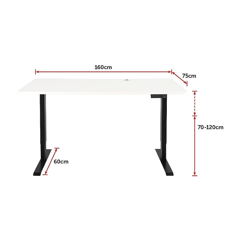 Palermo Standing Desk Sit Stand Height Adjustable Motorised 160cm Table Dual Motor