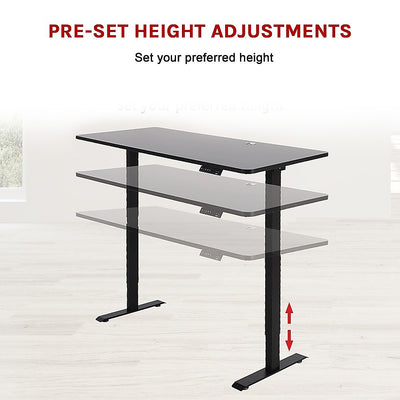 Palermo Standing Desk Sit Stand Height Adjustable Motorised 160cm Table Dual Motor