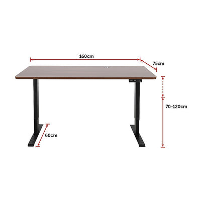 Palermo Standing Desk Sit Stand Height Adjustable Motorised 160cm Table Dual Motor