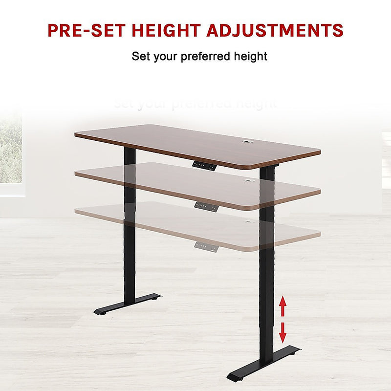 Palermo Standing Desk Sit Stand Height Adjustable Motorised 160cm Table Dual Motor