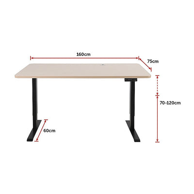 Palermo Standing Desk Sit Stand Height Adjustable Motorised 160cm Table Dual Motor