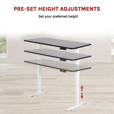 Palermo Standing Desk Sit Stand Height Adjustable Motorised 140cm Table Dual Motor