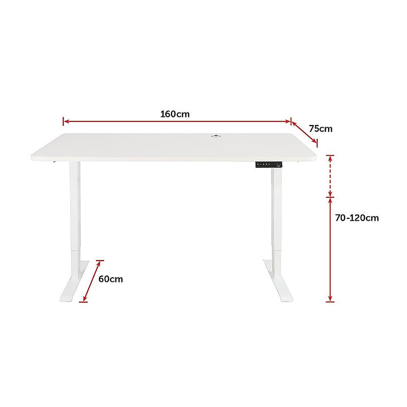 Palermo Standing Desk Sit Stand Height Adjustable Motorised 140cm Table Dual Motor