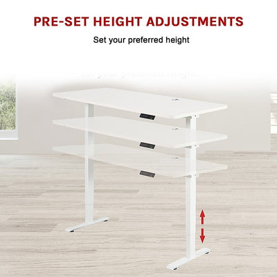 Palermo Standing Desk Sit Stand Height Adjustable Motorised 140cm Table Dual Motor