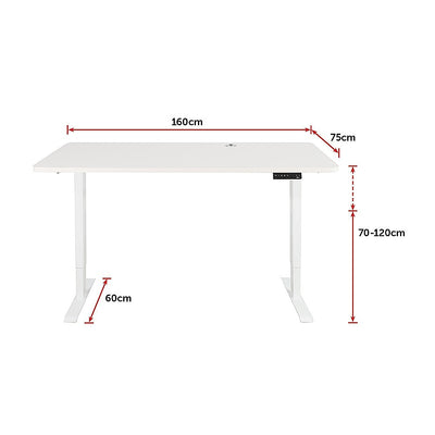 Palermo Standing Desk Sit Stand Height Adjustable Motorised 160cm Table Dual Motor