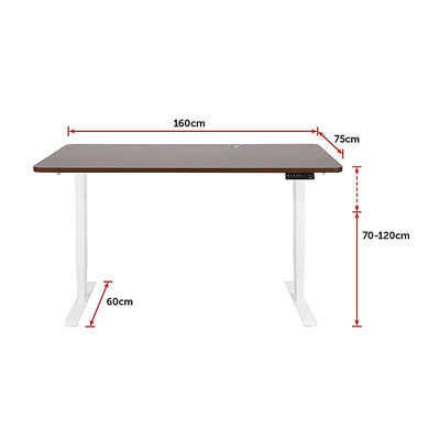 Palermo Standing Desk Sit Stand Height Adjustable Motorised 160cm Table Dual Motor