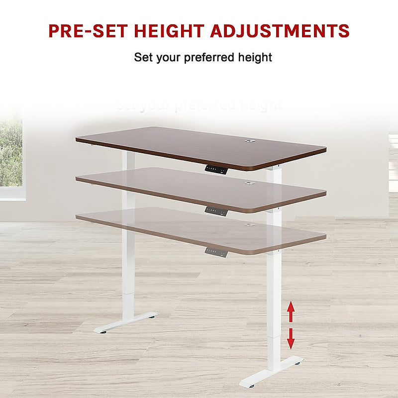 Palermo Standing Desk Sit Stand Height Adjustable Motorised 160cm Table Dual Motor