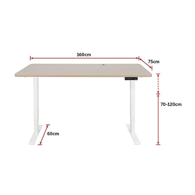 Palermo Standing Desk Sit Stand Height Adjustable Motorised 160cm Table Dual Motor