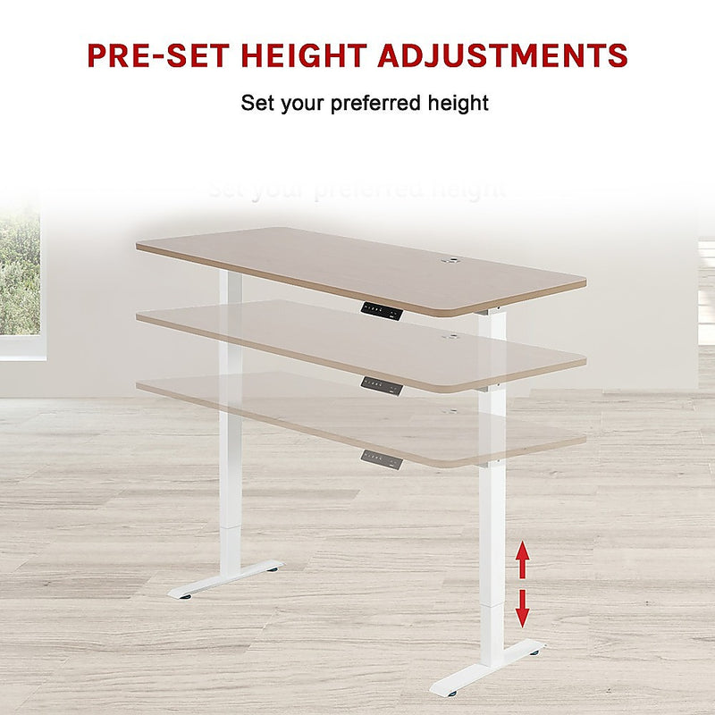 Palermo Standing Desk Sit Stand Height Adjustable Motorised 160cm Table Dual Motor