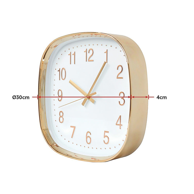 Modern Wall Clock Silent Non-Ticking Quartz Battery Operated Gold