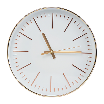 Modern Wall Clock Silent Non-Ticking Quartz Battery Operated Gold