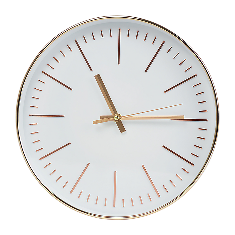 Modern Wall Clock Silent Non-Ticking Quartz Battery Operated Gold