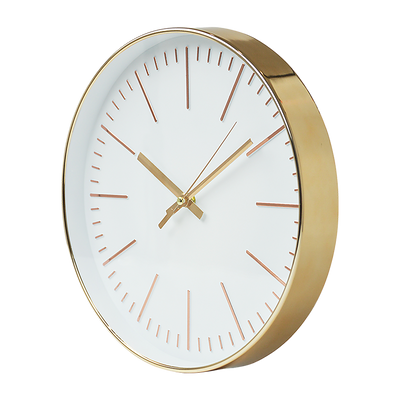 Modern Wall Clock Silent Non-Ticking Quartz Battery Operated Gold