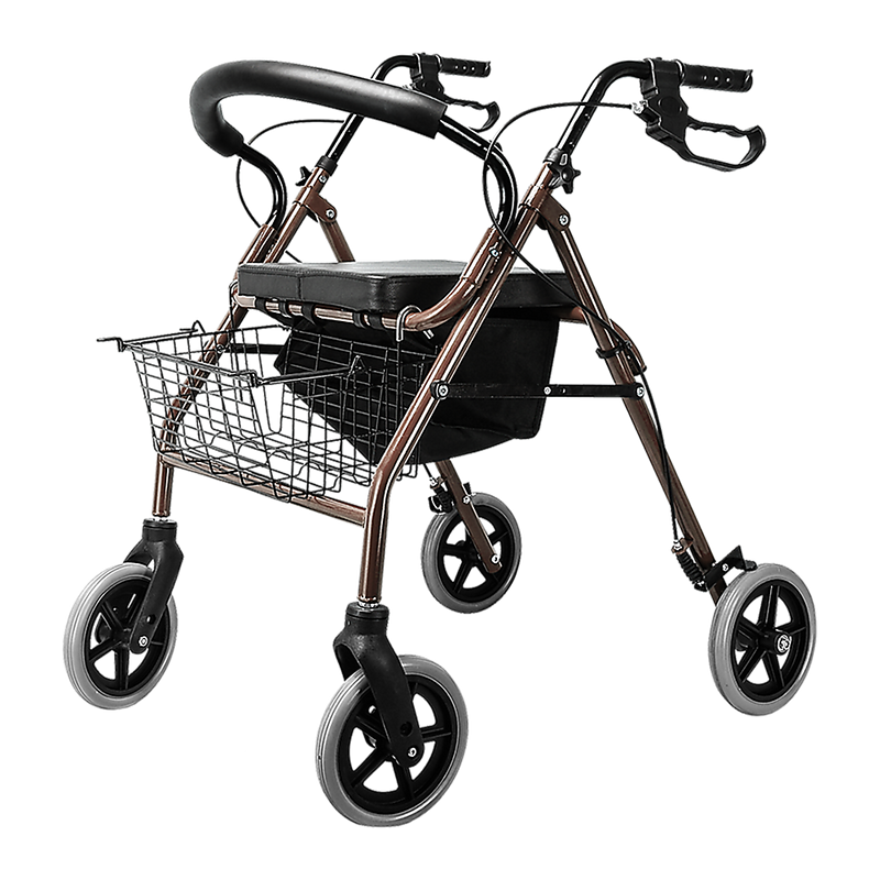 Rollator Walker Walking Frame With Wheels Zimmer Mobility Aids Seat Coffee