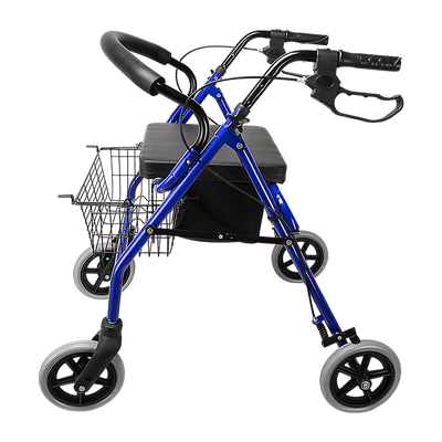 Rollator Walker Walking Frame With Wheels Zimmer Mobility Aids Seat Blue